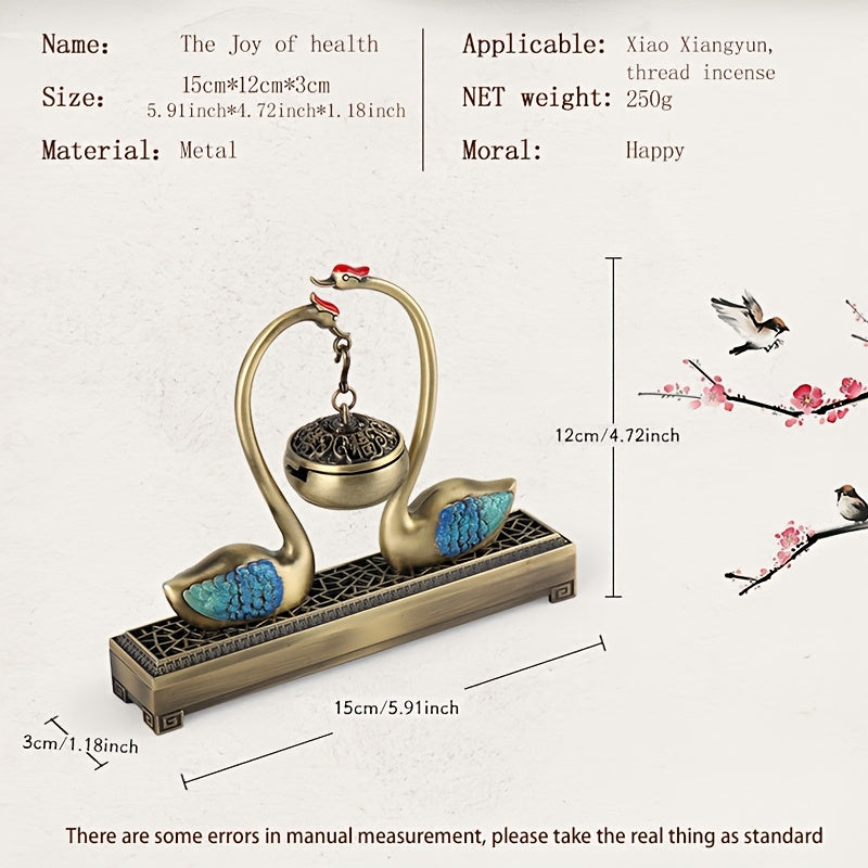 حامل بخور معدني مزدوج الاستخدام من لاسودي، على شكل بجعة، مزخرف، عديم الرائحة، مثالي لأعياد الميلاد وعيد الشكر والحفلات.