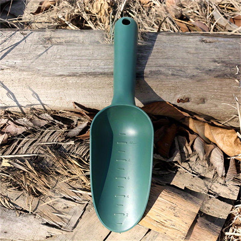 Plastic garden shovel, for planting flowers and vegetables, loosening soil and repotting, graduated and easy to handle, practical tool.