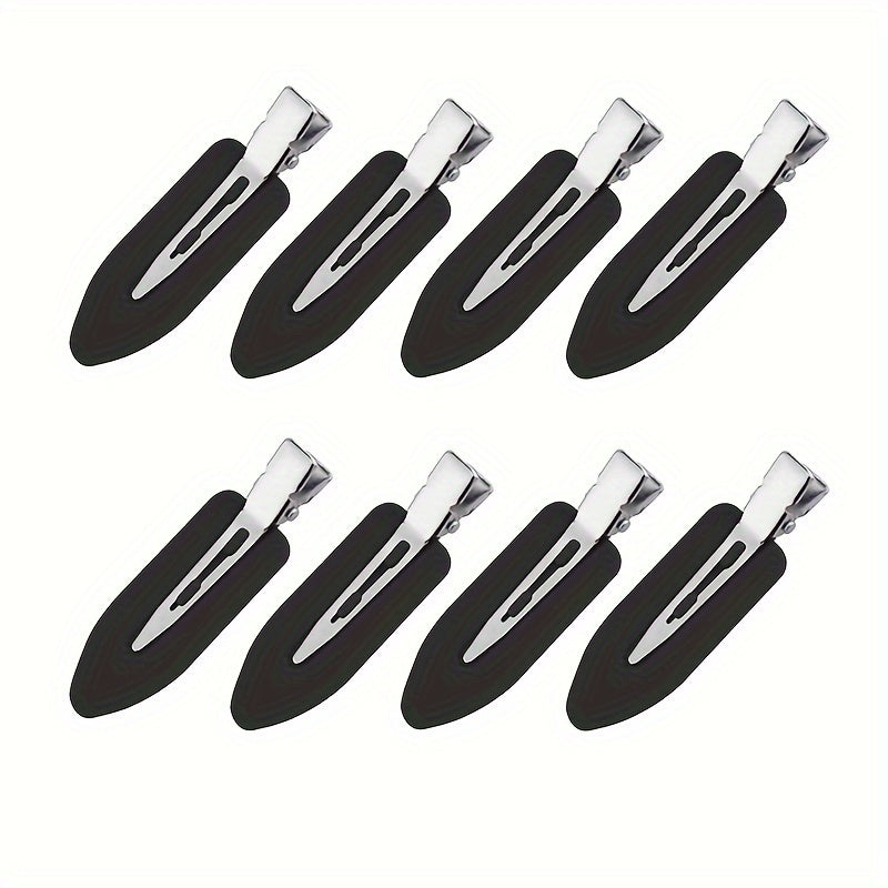 Set de barrettes ovales élégantes en plastique, sans plis ni marques, parfaites pour franges, ondulations et maquillage, coloris unis.