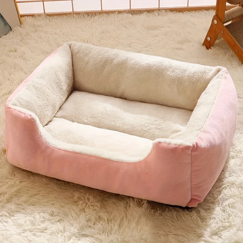 Lit en peluche confortable pour chats et petits chiens, quatre couleurs, canapé douillet, facile à utiliser, coussin doux, sans montage.