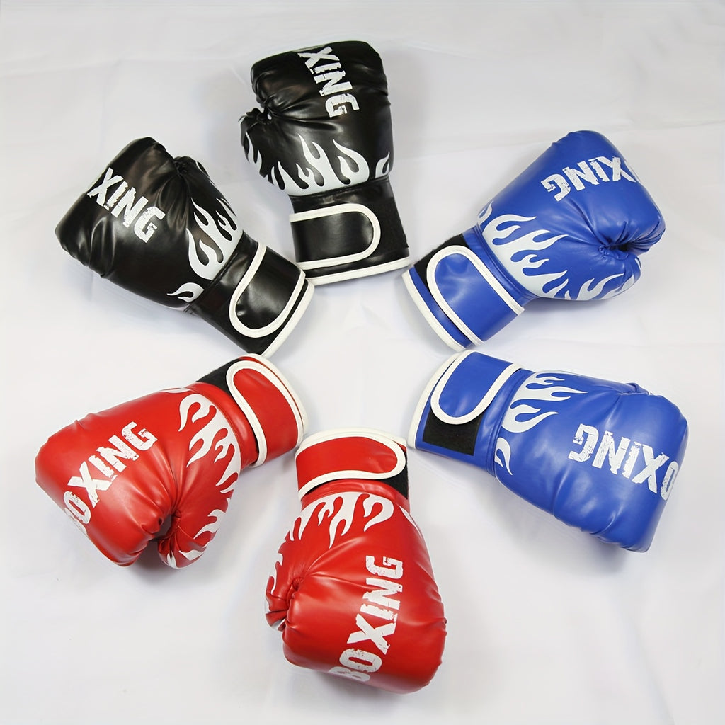 Pair of 6 oz youth boxing gloves with thick foam padding, suitable for amateur and professional training.
