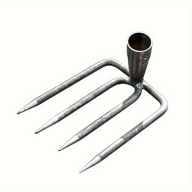 Houe de jardin à 4 dents en acier, sans manche, outil manuel polyvalent pour désherber, creuser et cultiver, idéale patates douces et arachides.