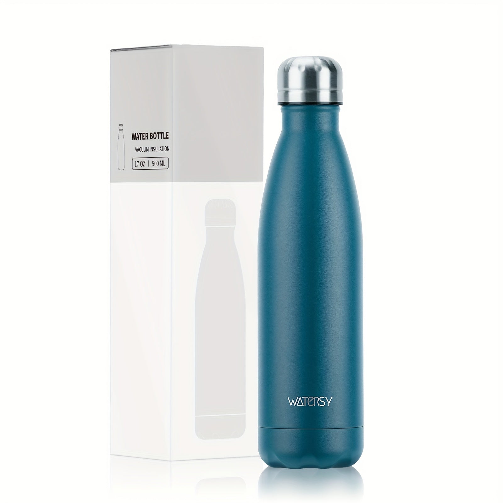 Bouteille WATERSY 500 ml en acier inoxydable, thermique, étanche, sans BPA, conserve boissons chaudes 12 h et froides 24 h.
