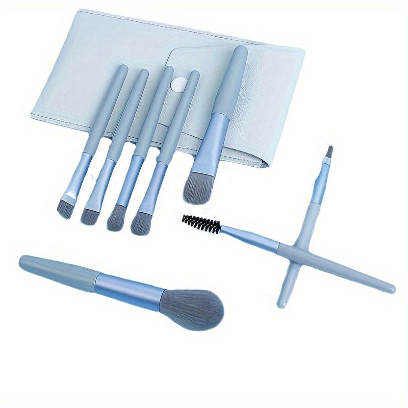Set pinceaux maquillage hypoallergéniques en polyester, poils pour yeux, poudre et sourcils, manche ABS, kit portable pour tous types de peau.