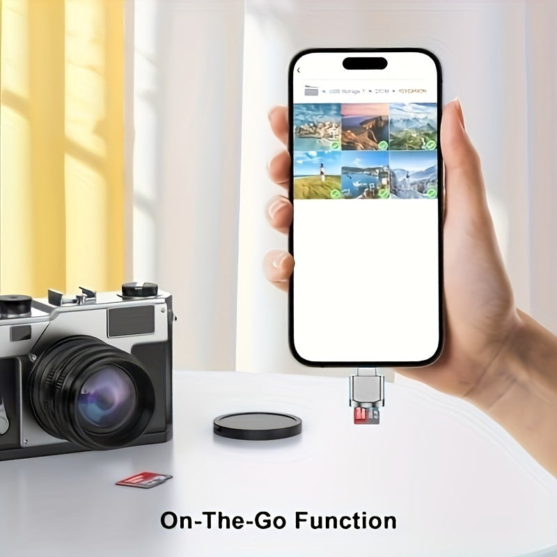 Adaptateur lecteur de cartes USB-C/USB-A vers Micro/SD/TF, haute vitesse, plug-and-play, pour MacBook, smartphones, tablettes et ordinateurs portables.