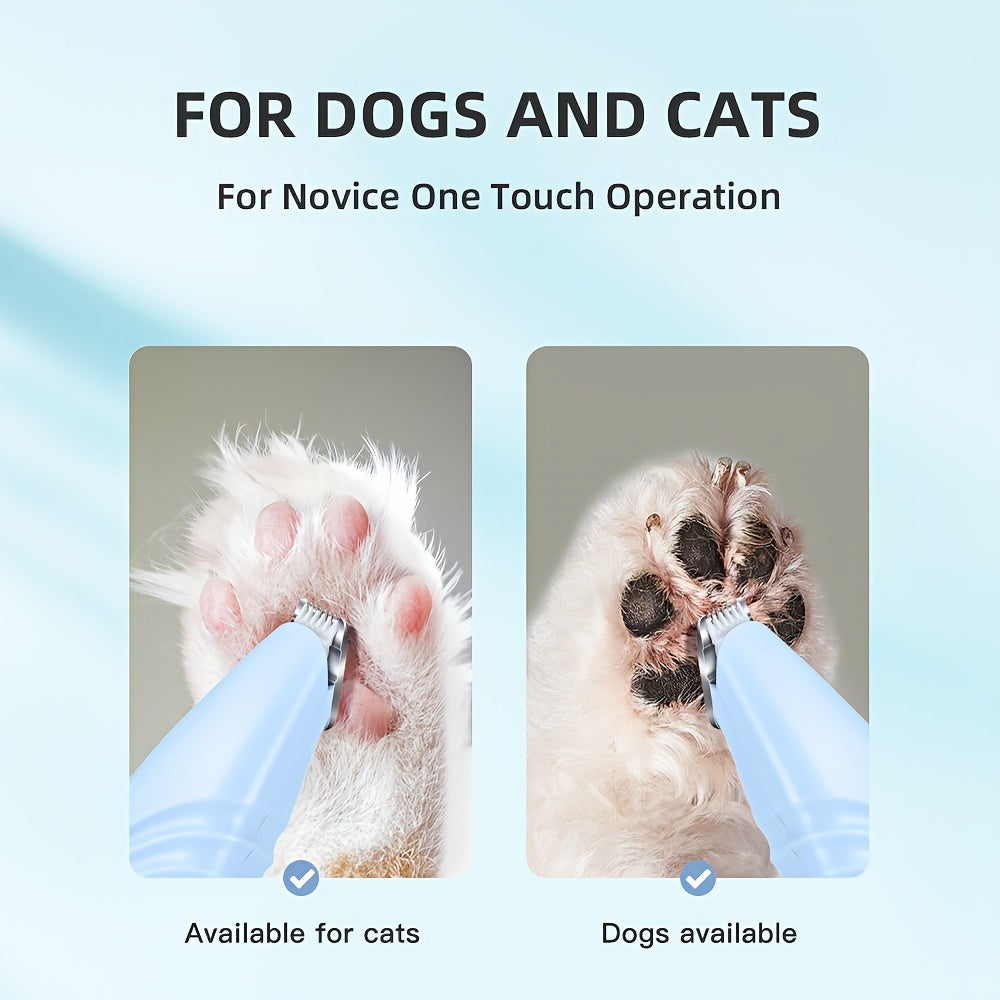 Cordless clippers for dogs and cats, low noise. Wet/dry use, ideal for small breeds, painless trimming of paws and face.