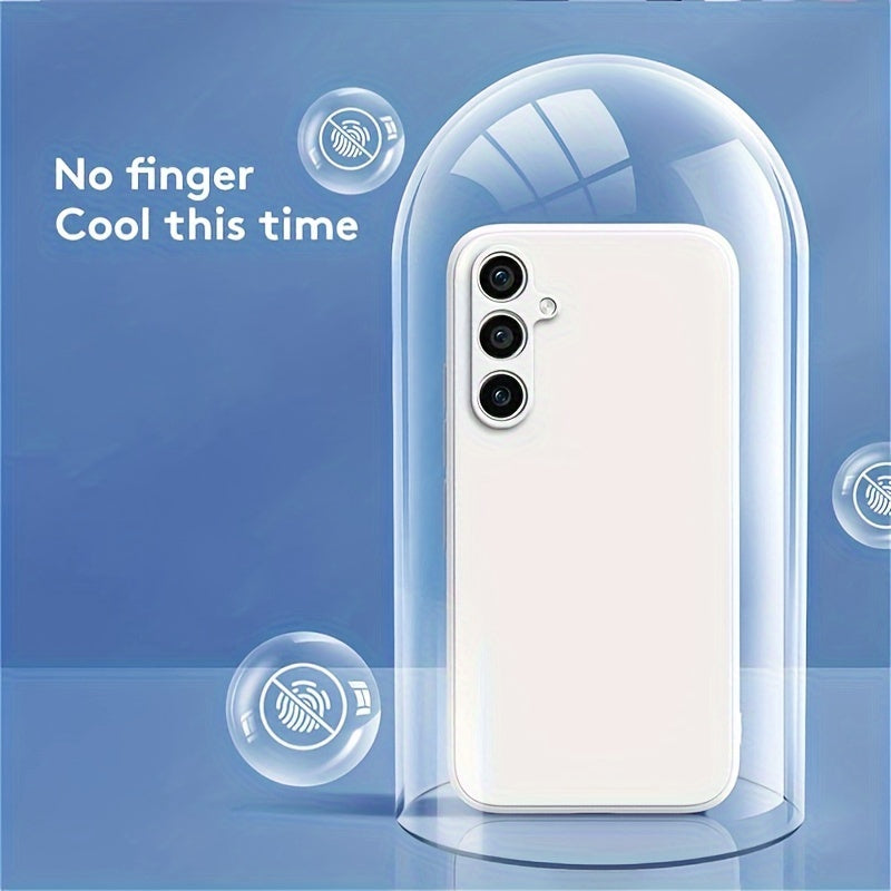 Square silicone case with straight edges for Samsung Galaxy, offering shock protection, secure grip and modern minimalist design.