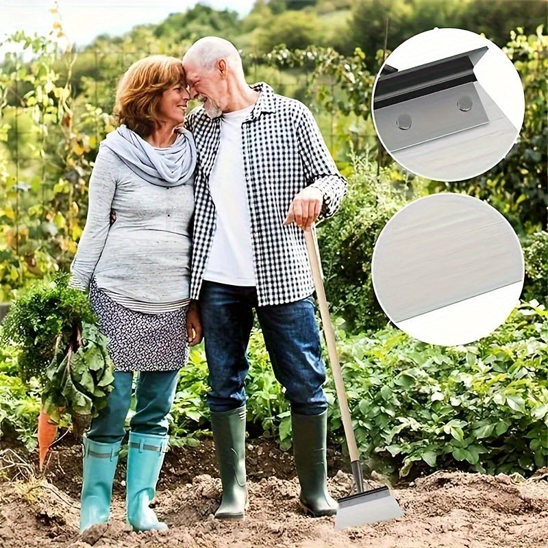 Lot 2 pelles de jardin multifonctions avec pierre à affûter Outils tout-en-un pour retourner la terre, désherber, pelleter neige et entretenir pelouse ou allées.