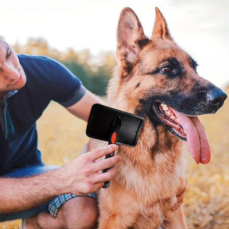 Peigne courbé à coussin d'air pour animaux. Peigne de toilettage idéal pour chiens et chats, pour un démêlage en douceur.