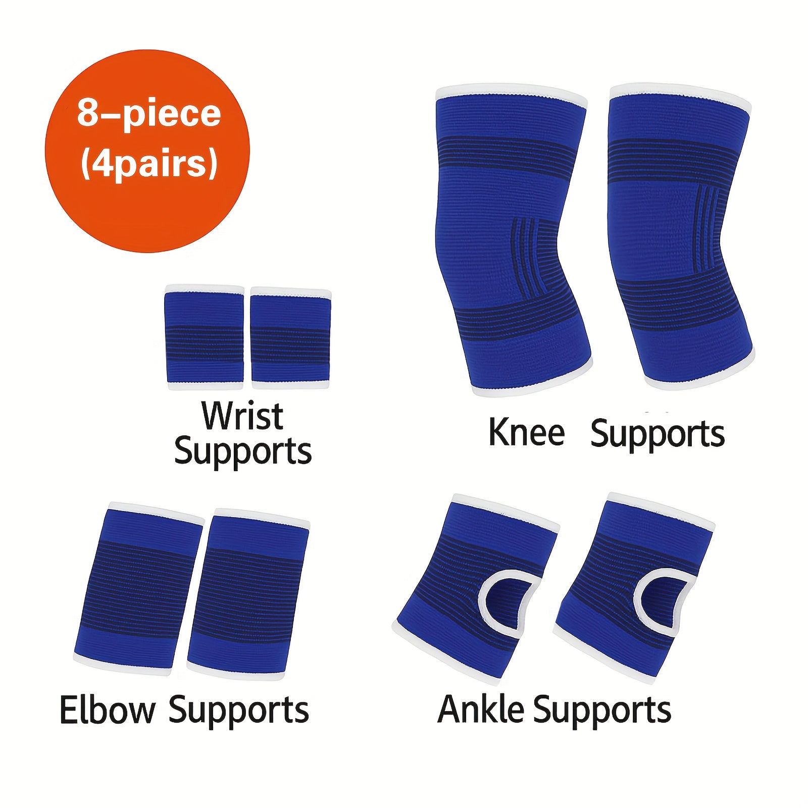 Ensemble multisaison 8 ou 10 pièces, protections genoux, coudes, poignets, paumes et chevilles pour entraînements football et basketball.