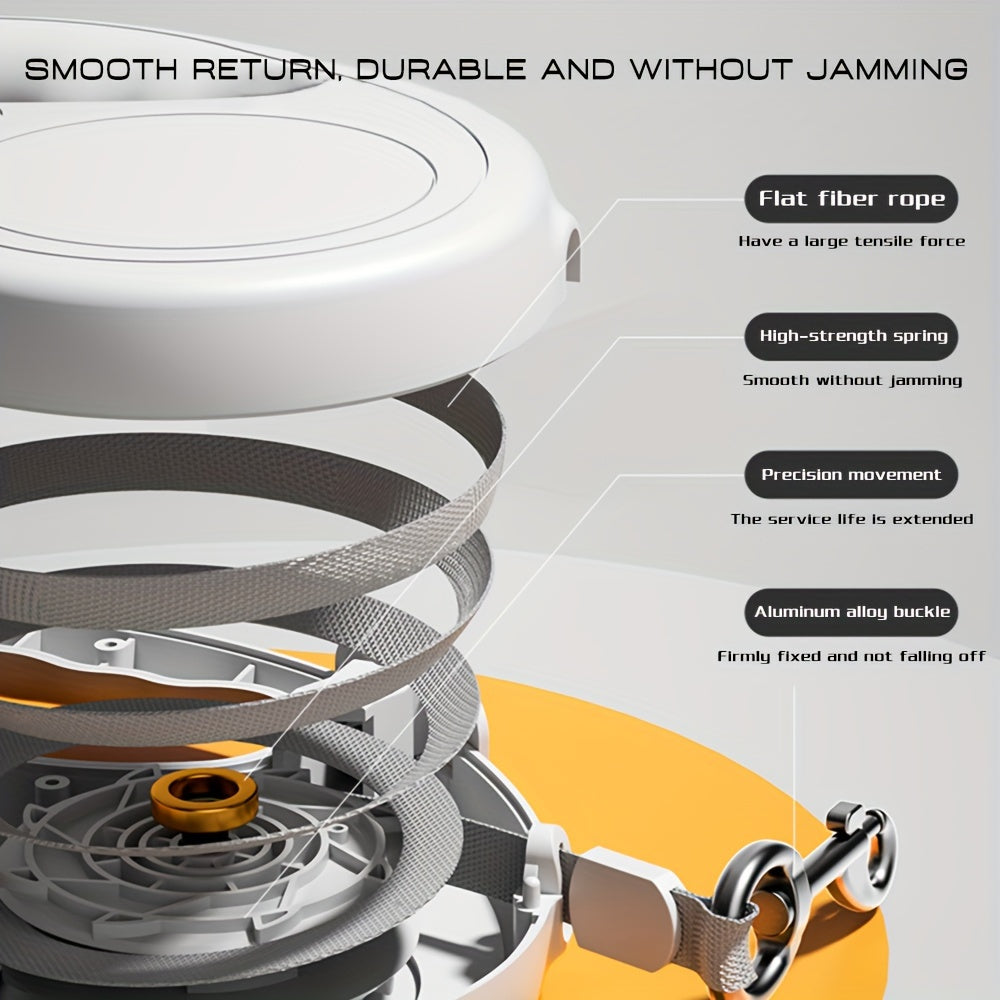 Retractable leash 4.88 m, pink, grey or black, ergonomic handle, comfortable, tangle-free, for small to medium-sized dogs and cats.