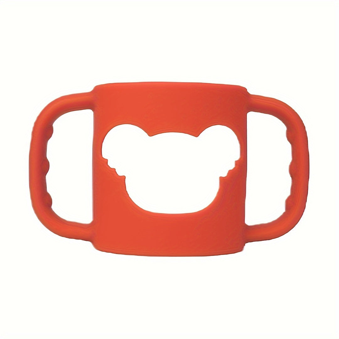 Poignée en silicone pour biberon bébé, motif cartoon, souple et élastique, compatible avec la plupart des col de bouteilles.