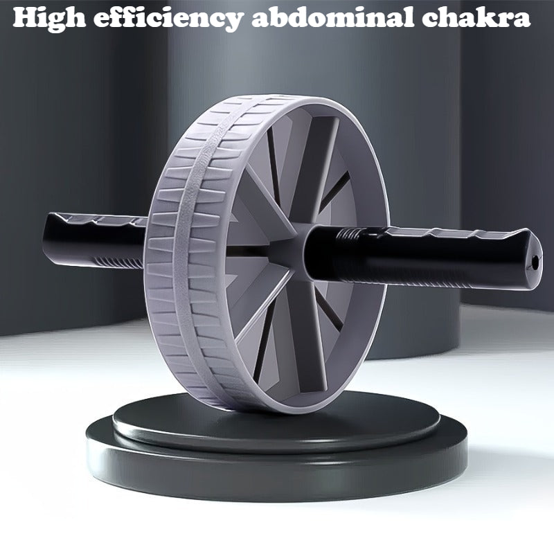 Roller abdominal efficace, design gris et noir, outil de fitness pour renforcer le core, entraîner les muscles et favoriser la perte de poids.