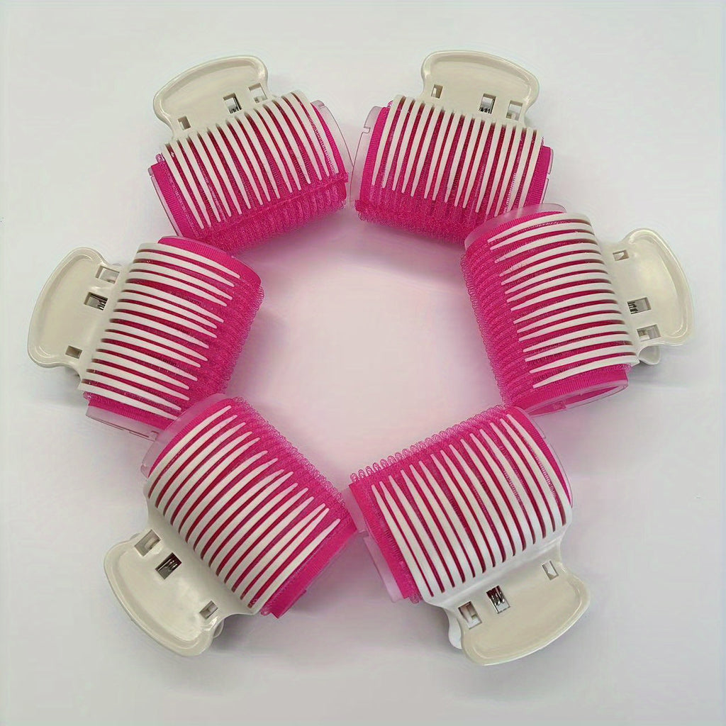 Set of 12 durable plastic curlers and clips, suitable for medium-length hair, manual hairstyling tools for salon and personal use.