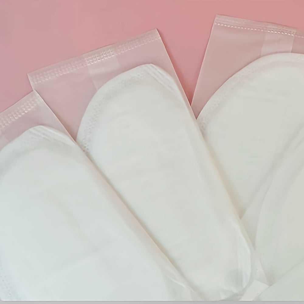 100 ultra-thin, breathable, individually wrapped disposable nursing pads, ideal for postpartum and lactation.