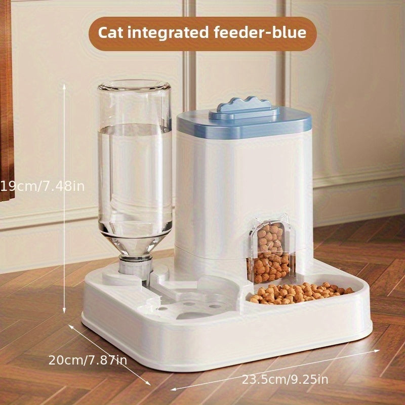 Distributeur automatique d'eau pour chats et chiens avec bassin alimentaire intégré. Capacité de 1 à 10L, sans batterie, design moderne, facile à nettoyer, solution durable pour l'hydratation.