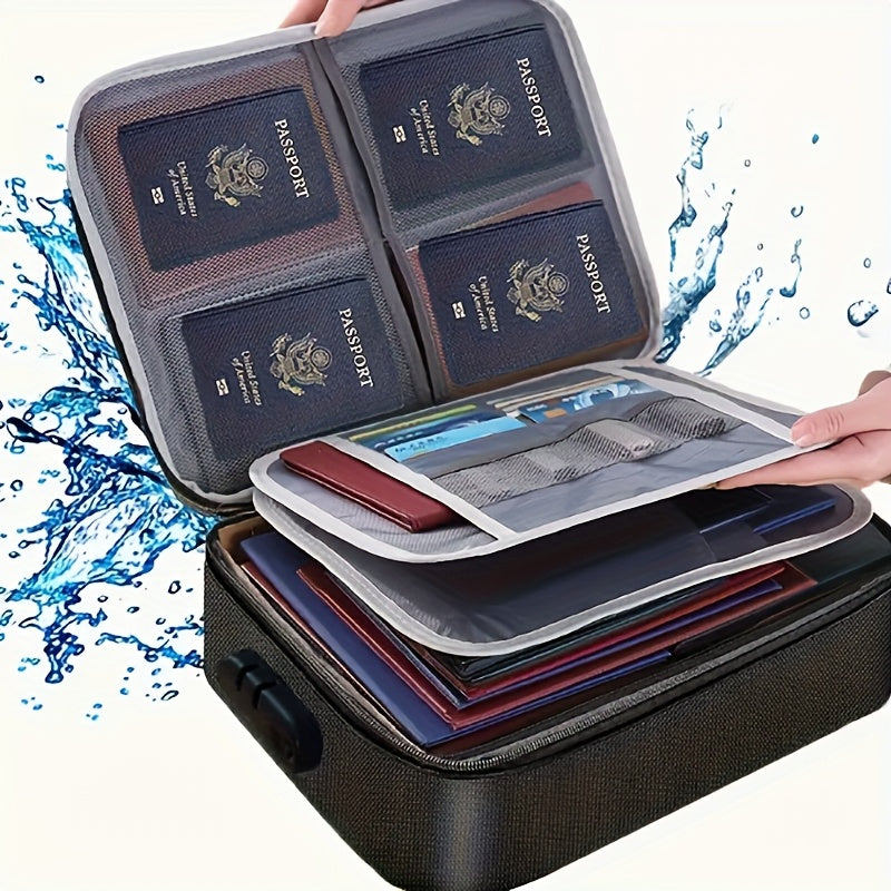Sacoche à trois couches avec serrure, parfaite pour ordinateur portable, documents et essentiels de voyage, organisée et sécurisée grâce à ses fermetures éclair.