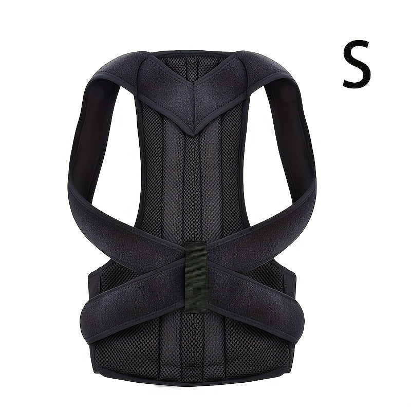 Correcteur de posture magnétique LINGPENG, réglable, en PET noir, redresse épaules et dos, soulage muscles et favorise une posture correcte.