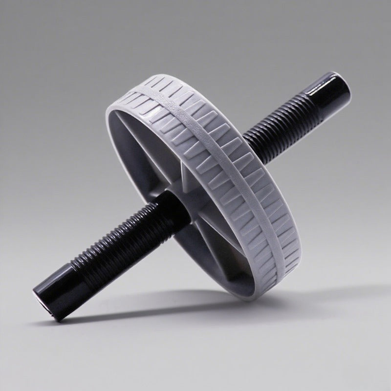 Roller abdominal efficace, design gris et noir, outil de fitness pour renforcer le core, entraîner les muscles et favoriser la perte de poids.