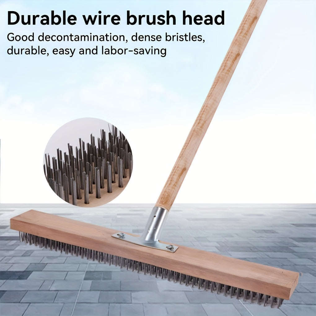 Brosse de sol à poils métalliques, construction en fer durable pour éliminer mousse et débris, nettoyage manuel efficace du jardin.