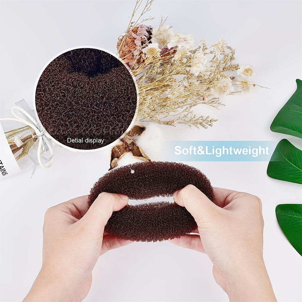 مجموعة من 3 إكسسوارات شعر على شكل كعكة، مع دبابيس، مثالية لإنشاء تسريحات شعر كثيفة ومنظمة بسهولة.