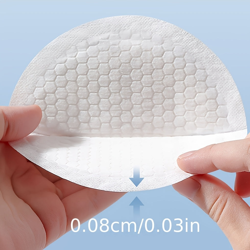 100 ultra-thin, breathable, individually wrapped disposable nursing pads, ideal for postpartum and lactation.