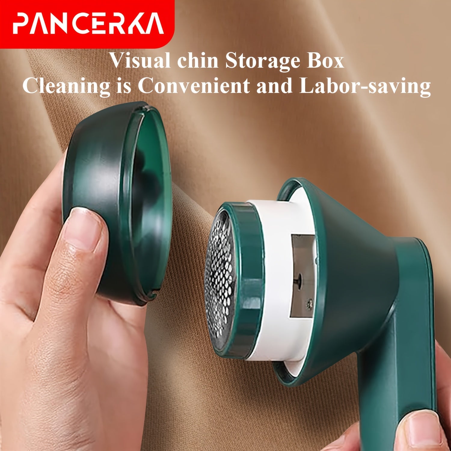 Pince à tissus PANCERKA portable USB, lame à six lames et grille nid d’abeille, enlève bouloches et peluches efficacement à domicile.