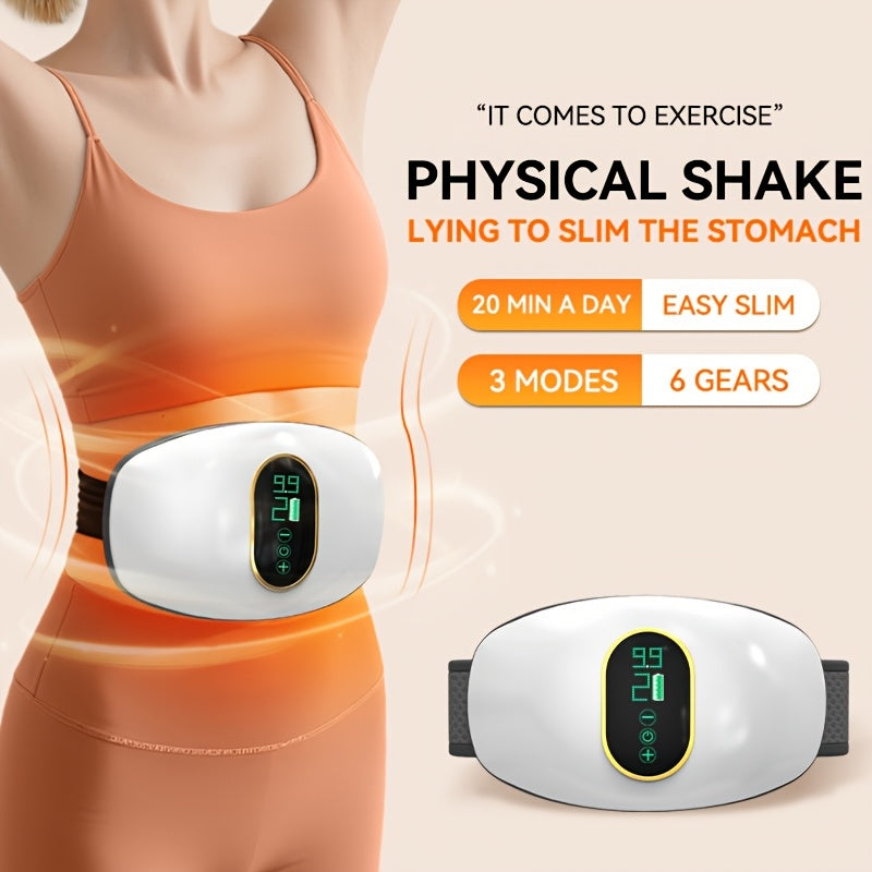 Portable body massager, 4 modes, 20 min timer, ergonomic, USB rechargeable, for abdomen, legs, back, arms and neck, sports recovery.