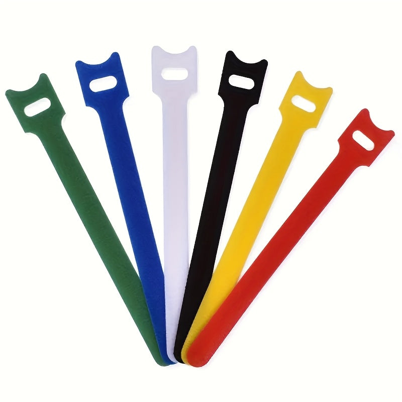 Lot de 20/50 sangles en nylon réutilisables, auto-adhésives, souples et durables, parfaites pour organiser câbles, bureau ou usage quotidien.