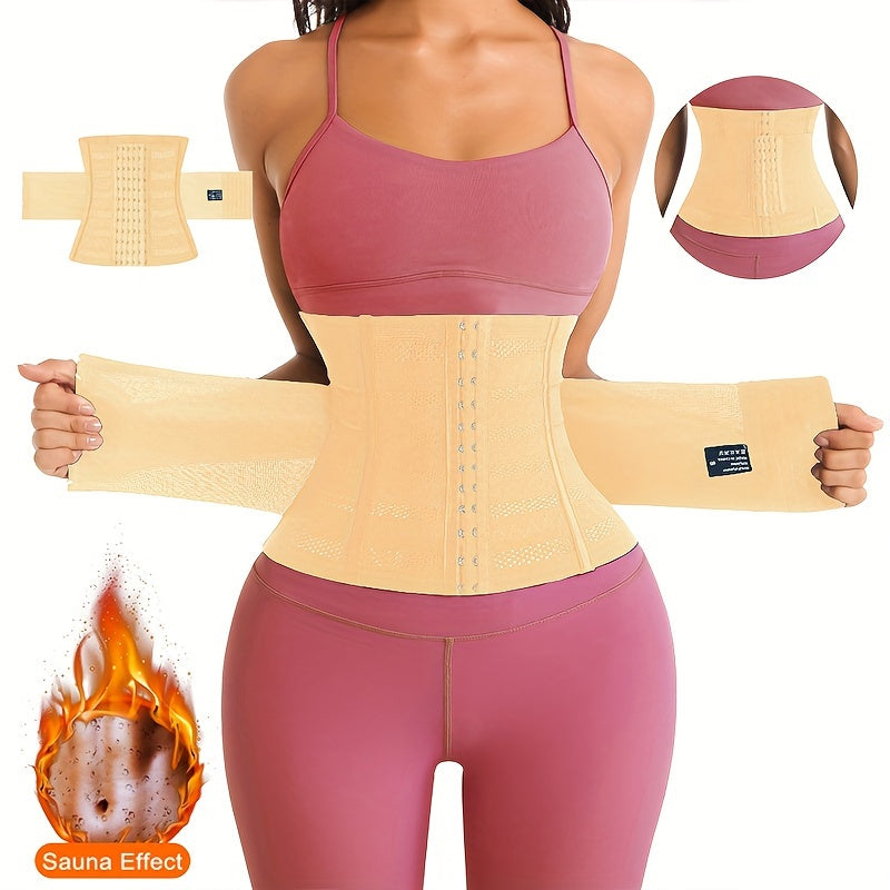Women's abdominal belt, double reinforced layer, waist girdle and body shaper, to effectively shape and support the waist.