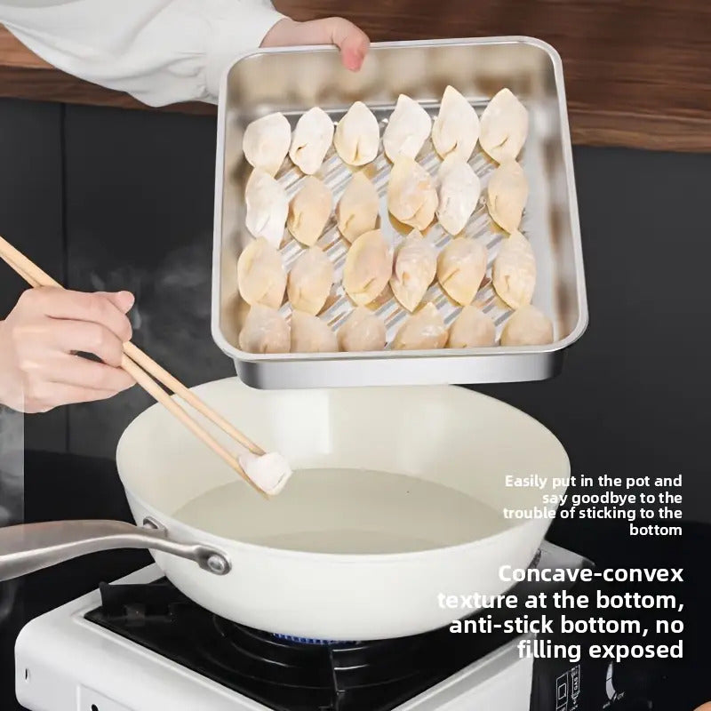 Lot de 3 grands plats de cuisson rectangulaires en acier inoxydable avec couvercles, antiadhésifs, faciles à nettoyer, idéaux pour rôtir légumes, viandes et plus.