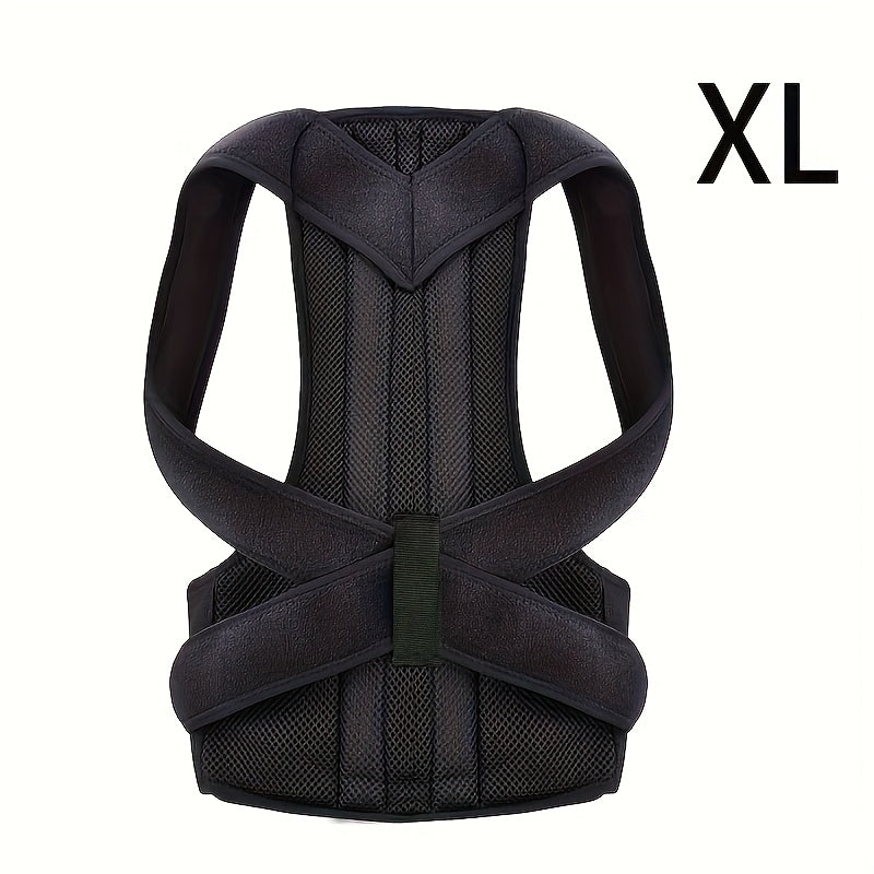 Correcteur de posture magnétique LINGPENG, réglable, en PET noir, redresse épaules et dos, soulage muscles et favorise une posture correcte.