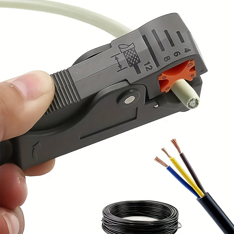 Pince Dégaineuse Automatique pour Câbles Coaxiaux : Outil multi-usage, rotation précise, matériau résistant, poignée ergonomique, couverture amovible, prêt à l’emploi.