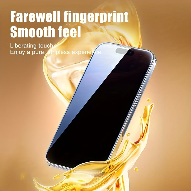 Pack of 5 Tempered Glass Screen Protectors Anti-Glare and Anti-Dust: Full coverage, compatible with iPhone 15 to 17, protects privacy and full screen.