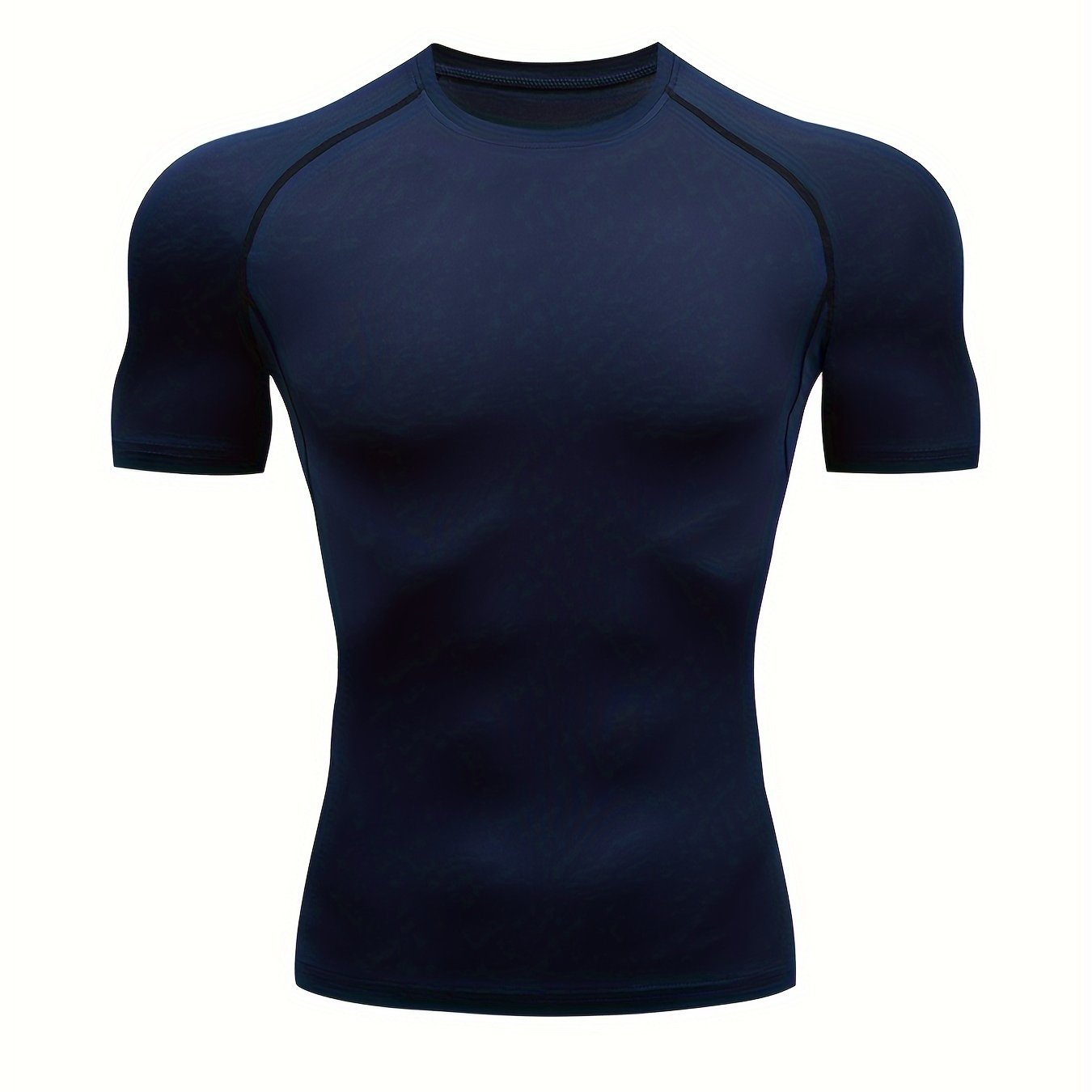 Men's high-elasticity compression T-shirt, breathable and quick-drying, short sleeves, ideal for the gym and outdoor activities.