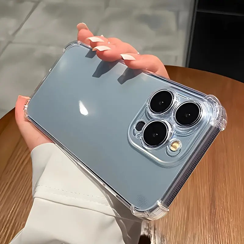 Coque Bumper Transparente Anti-Choc Haut de Gamme : Protection TPU claire, résistante aux chocs, compatible iPhone 7 à 16 Pro Max.