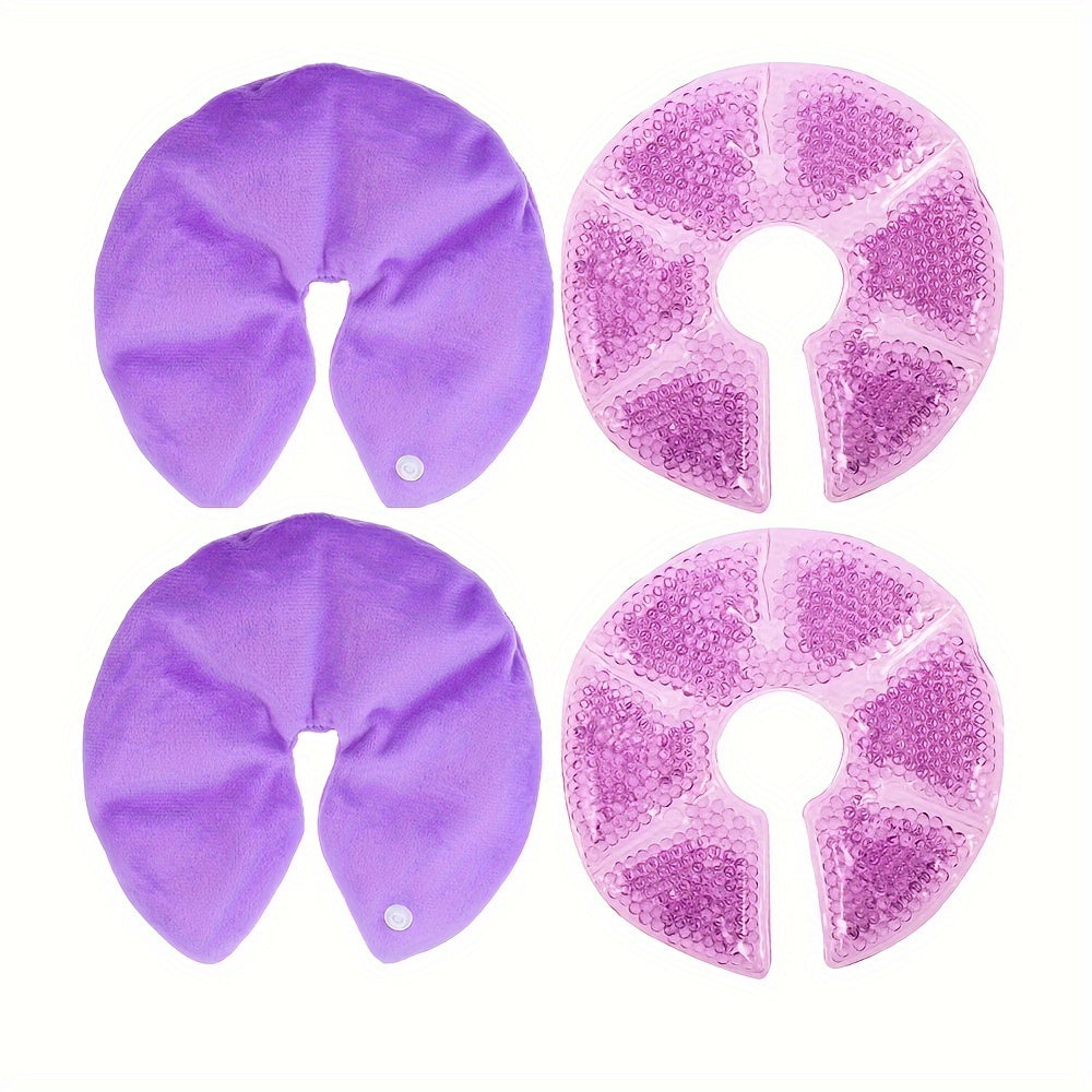Lot de 2 compresses froides pour seins, gel rafraîchissant avec dos doux, essentiel pour l’allaitement.