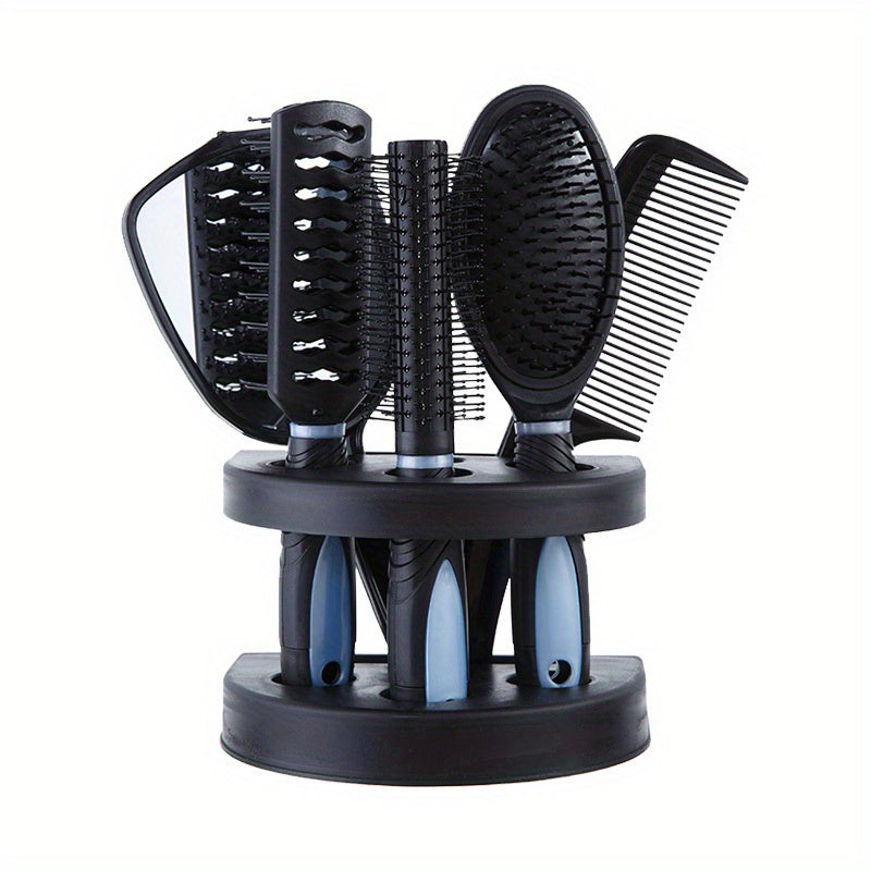 Set WANMEI 6 pcs miroir et peignes, accessoires coiffure pour filles, définition des boucles, outils salon et coiffage sans chaleur.