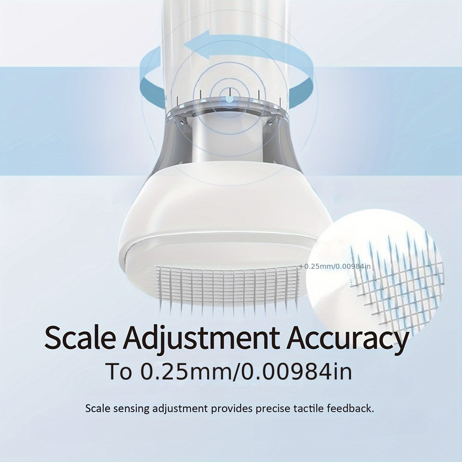 Tampon dermique micro-aiguilles ajustable Dr.pen Stimule peau et cuir chevelu, 0,25 mm précis, sans batterie, design durable, outil quotidien pour soin ciblé.