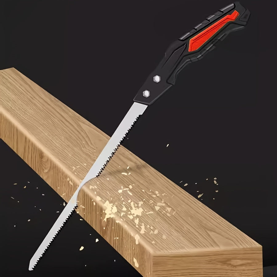 Compact hand saw for wood and pruning, ideal for fruit trees, precise gardening and small carpentry jobs at home.