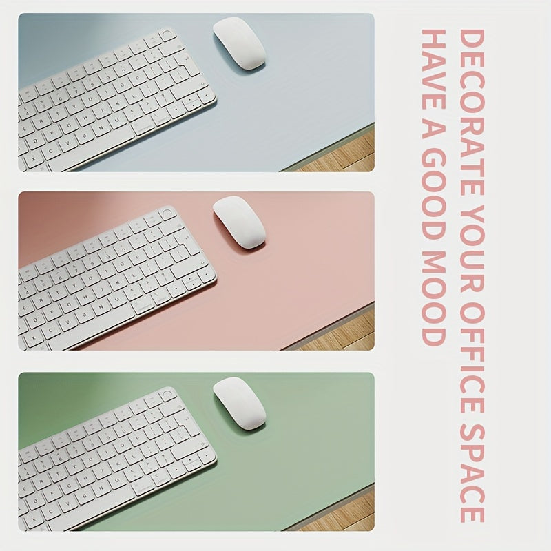 PU leather mouse pad, water and stain resistant, non-slip, simple and elegant, suitable for office, keyboard and workspace.