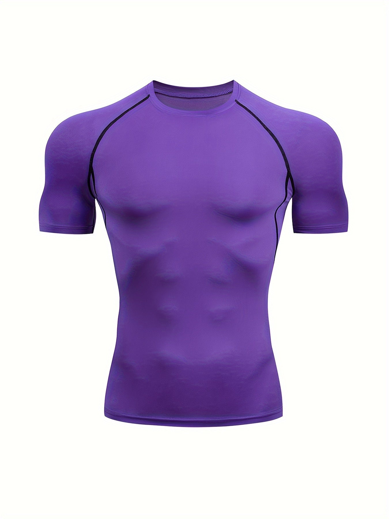 Men's high-elasticity compression T-shirt, breathable and quick-drying, short sleeves, ideal for the gym and outdoor activities.
