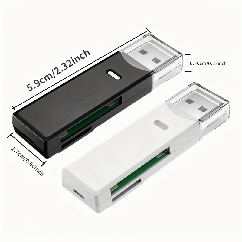Lecteur carte SD mini USB 2.0 haute vitesse, plug-and-play, adaptateur mémoire pour appareil photo, transfert photos sans batterie.