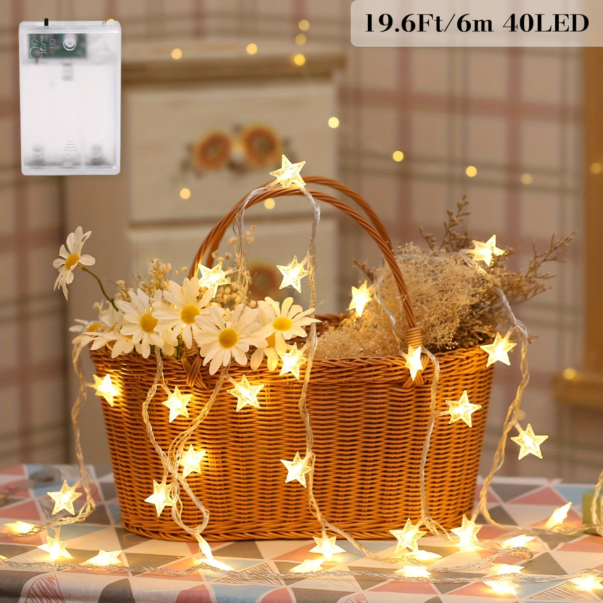 Guirlande lumineuse LED étoiles 10 à 80 LED, alimentée par piles, idéale pour décoration intérieure et extérieure, mariages, fêtes, Noël, jardin ou événements spéciaux.