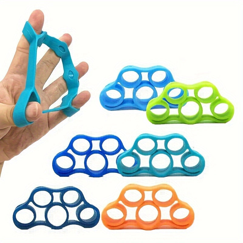 Trois amplificateurs de grip en silicone pour exercices doigts et poignets, entraînement de dextérité et renforcement portable des mains et doigts.