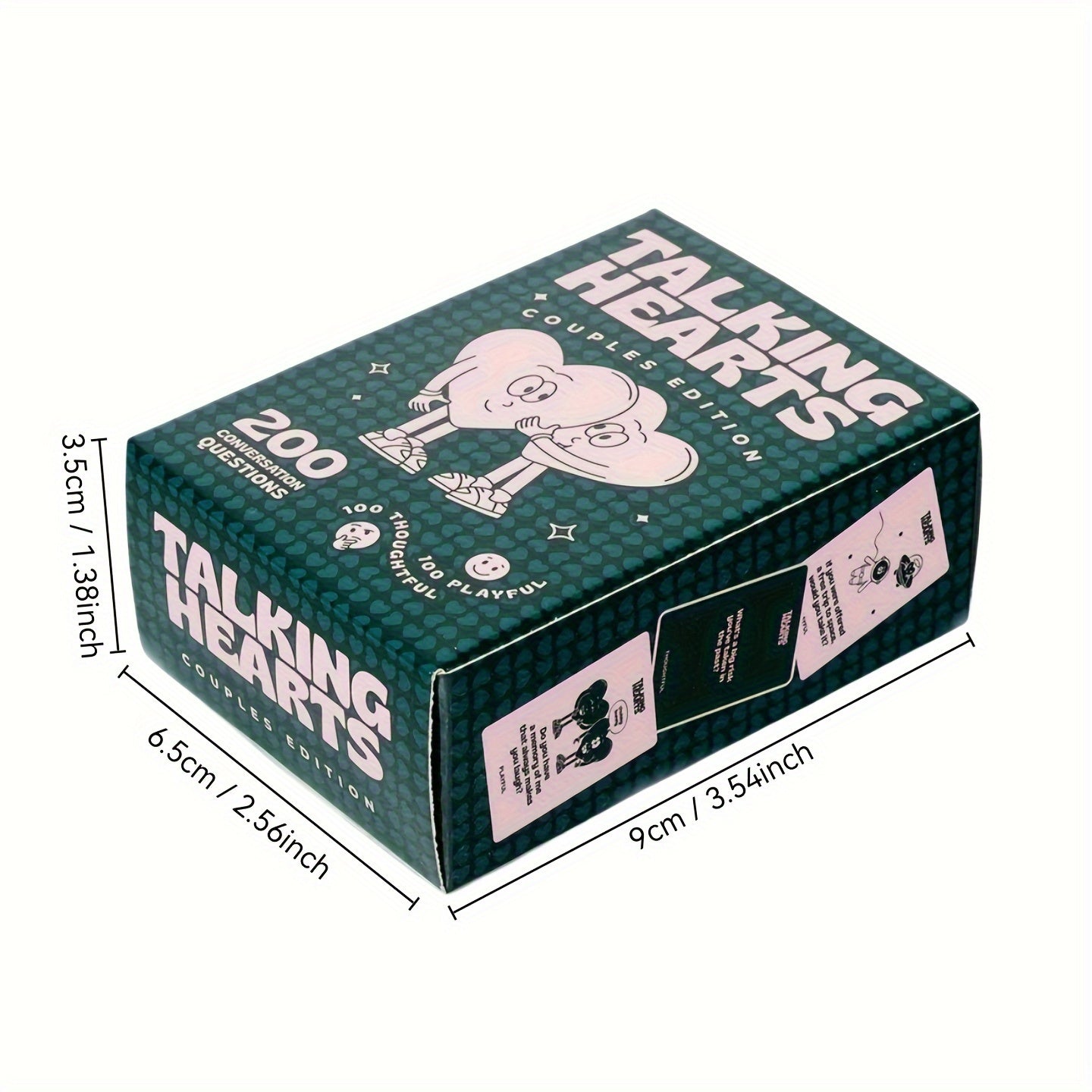 بطاقات محادثة على شكل قلب، 200 سؤال بالإضافة إلى بطاقتين جوكر، لعبة رومانسية للأزواج، مثالية للمواعيد أو السفر أو عيد الحب.