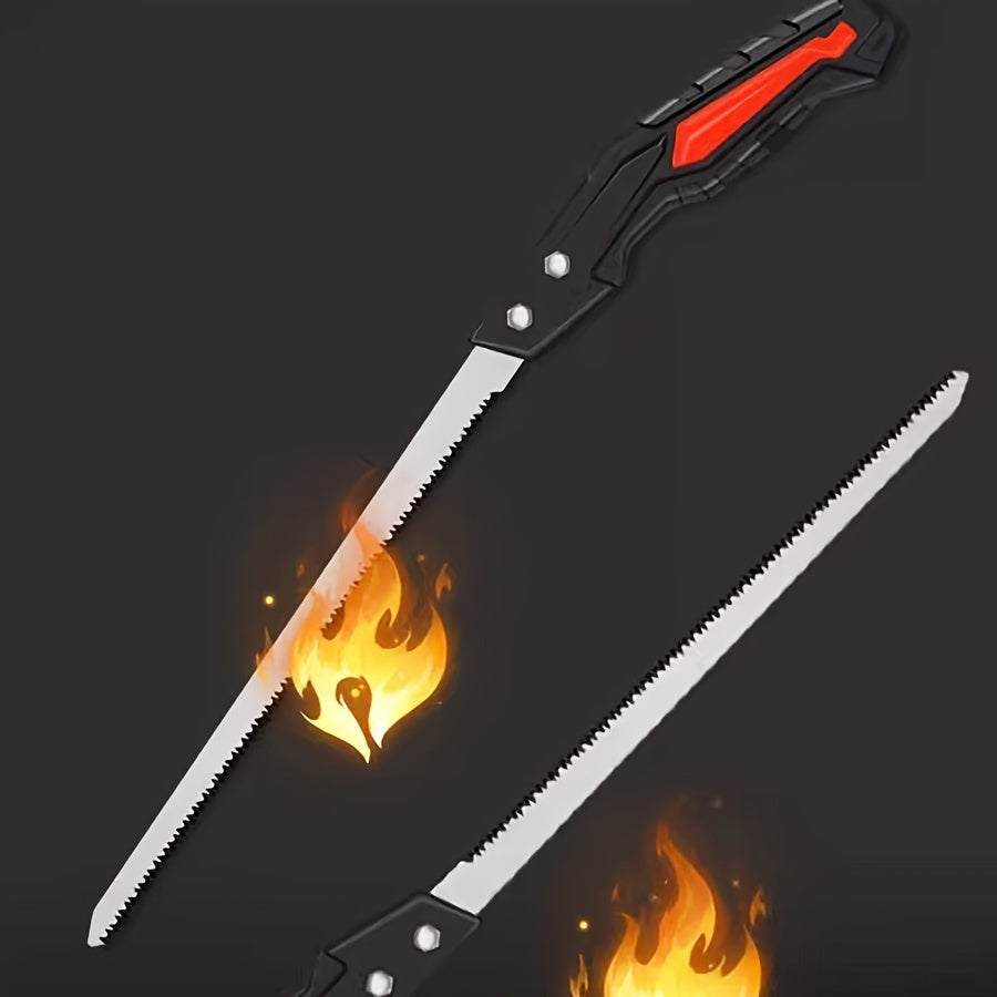 Compact hand saw for wood and pruning, ideal for fruit trees, precise gardening and small carpentry jobs at home.