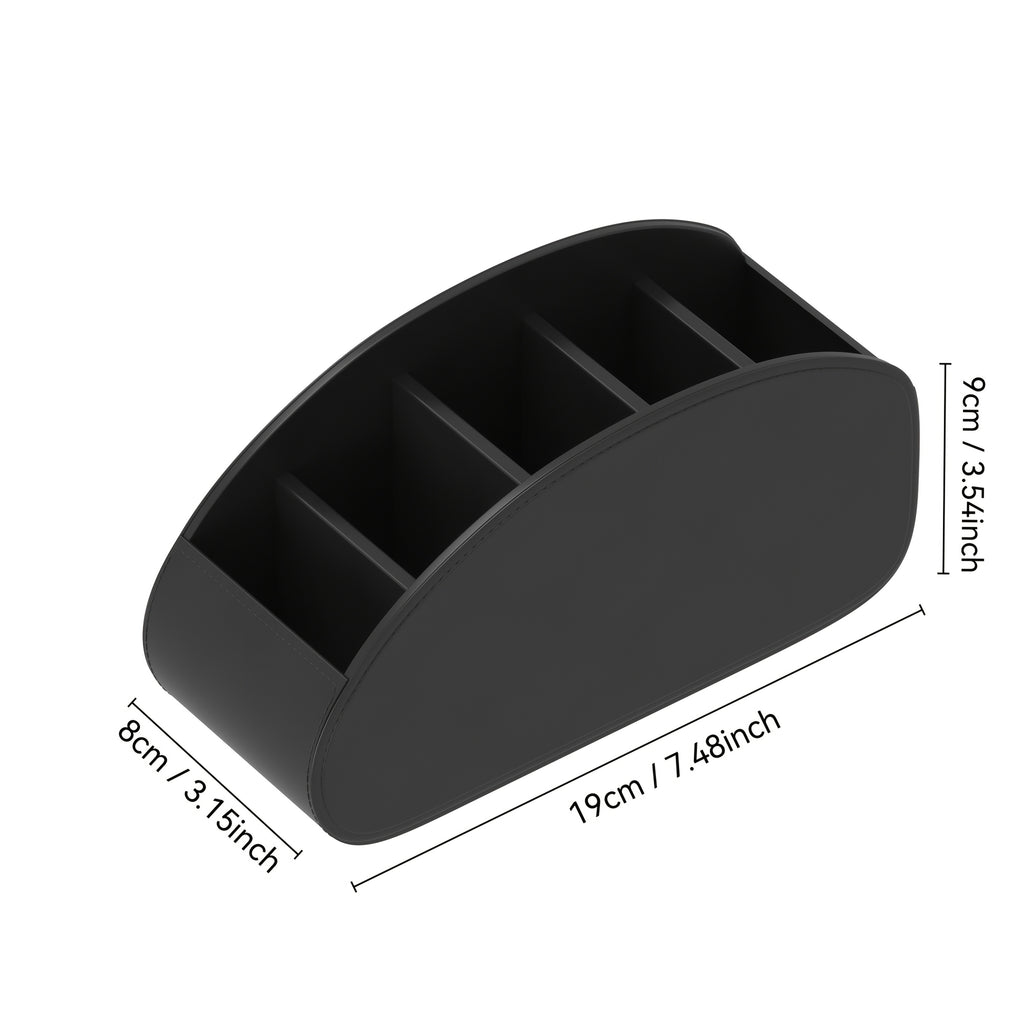 Organisateur télécommandes 5 compartiments, compatible TV/DVR, optimise espace salon, bureau ou chambre, pratique pour télécommandes, lunettes et petits accessoires.