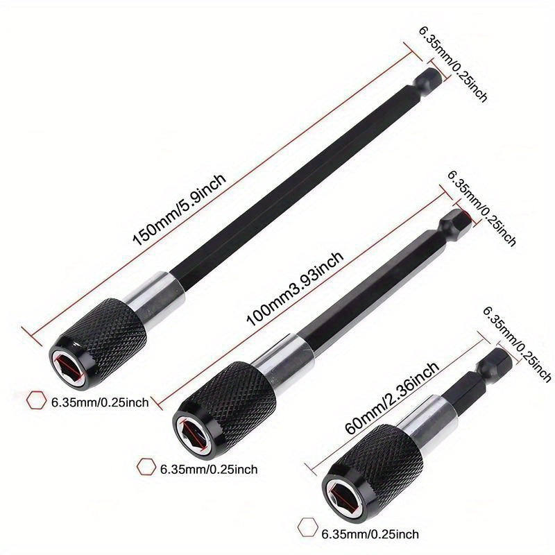 Extension magnétique pour embouts de vissage, à libération rapide, compatible perceuses à impact, construction durable pour un maintien sûr et un travail professionnel.