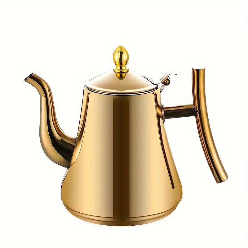 Set Théière/Cafetière en Acier Inoxydable 1–2 L : Filtre inclus, résistant à la chaleur, inox 304, idéal café, thé, eau froide, usage maison ou restaurant.